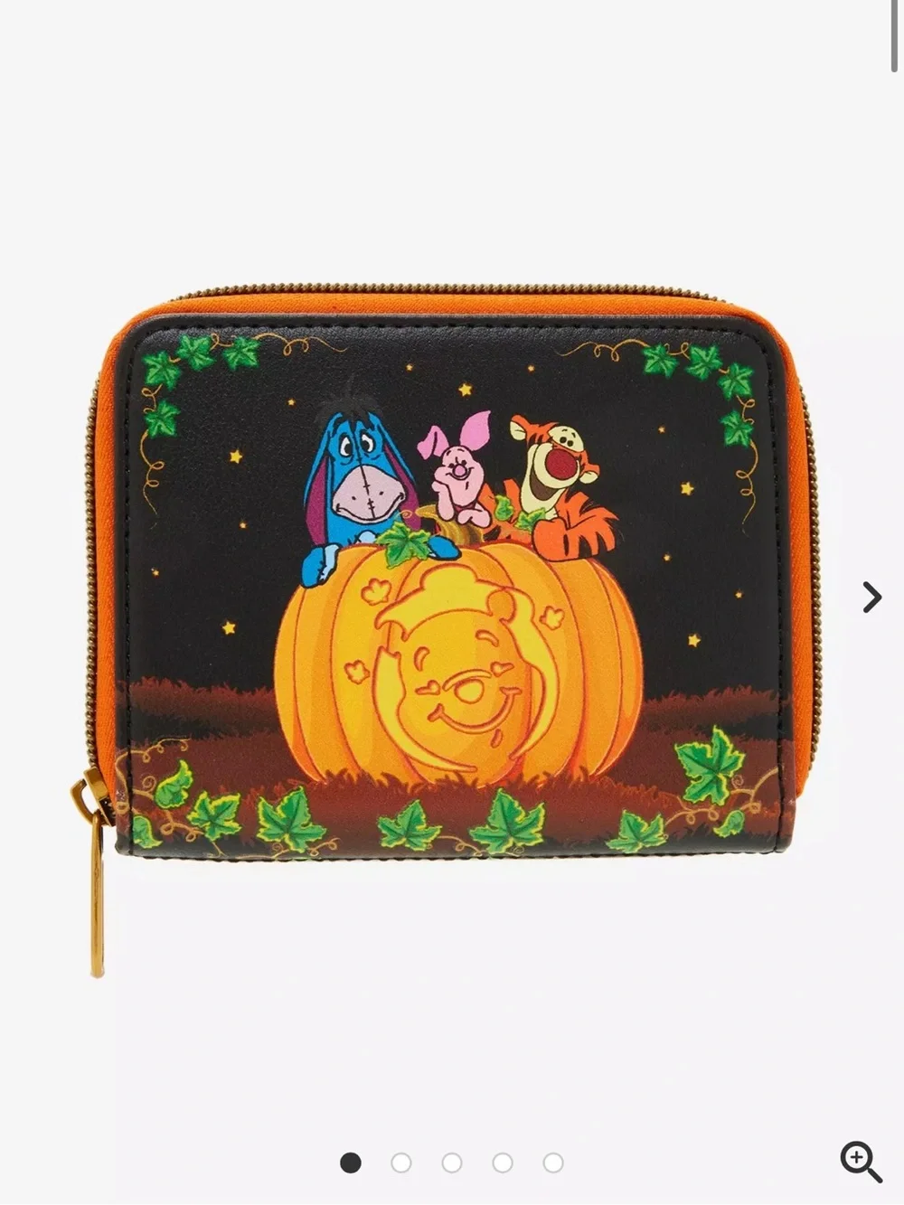 Loungefly Disney Winnie The Pooh Pumpkin Glow-In-The-Dark Mini Zipper Wallet